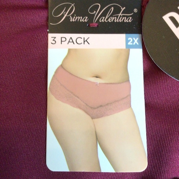 Prima Valentina Womens 3 Pack Lace Briefs Panties Size 2X - Picture 6 of 7